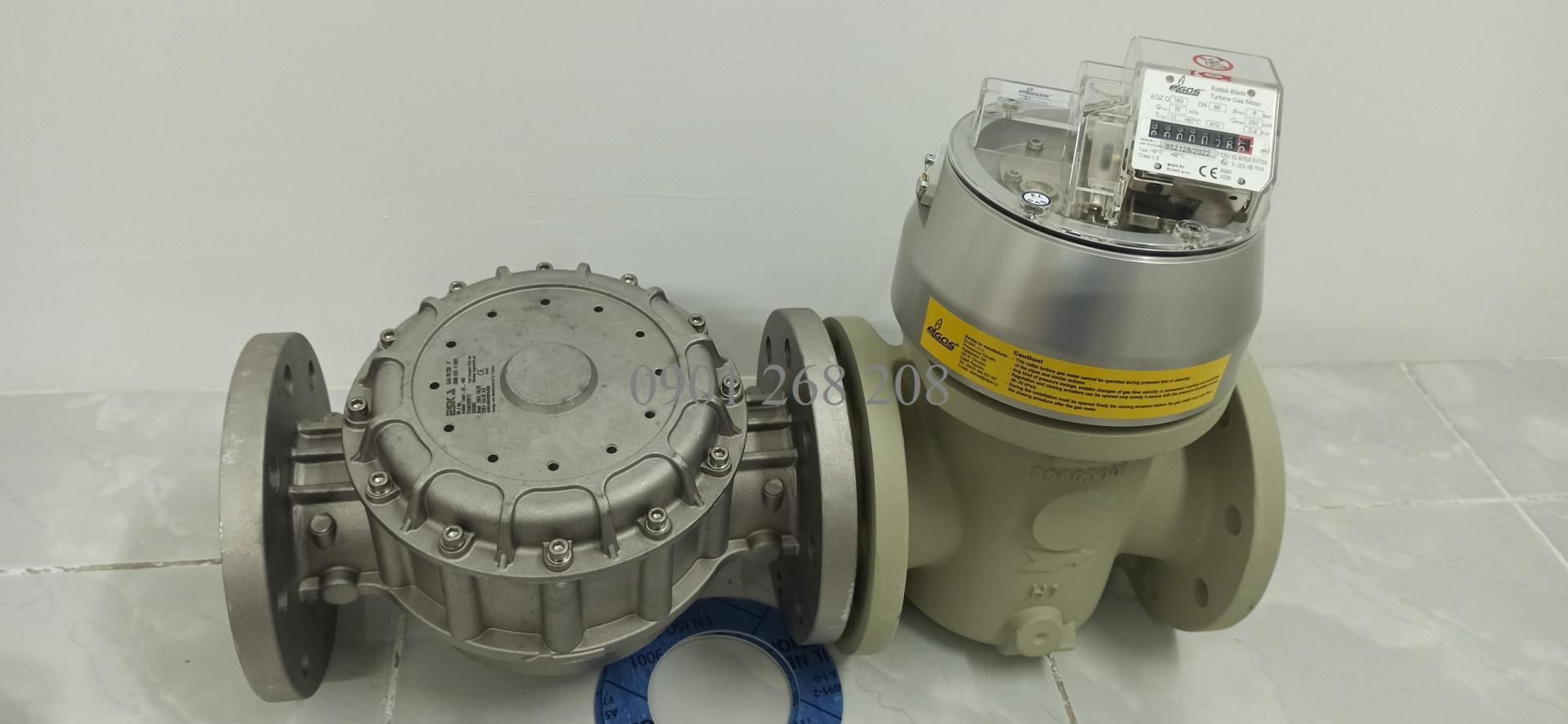bộ đồng hồ lưu lượng eqz q100 dn80 va loc gas dn80 eska